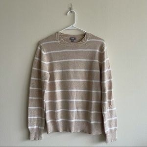 Uniqlo Striped Cream Heavyweight Sweater